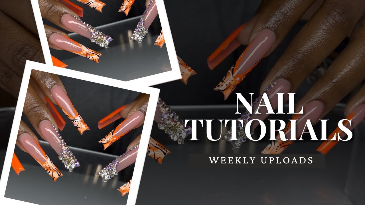 90's Orange  Acrylic Nail Tutorial 🔥🧡 | Watch Me Work