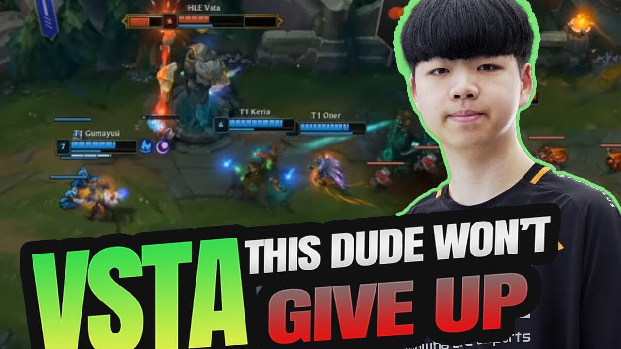 1 vs 3 Vsta HLE Protects the Turret from 3 Players of the Enemy Team T1