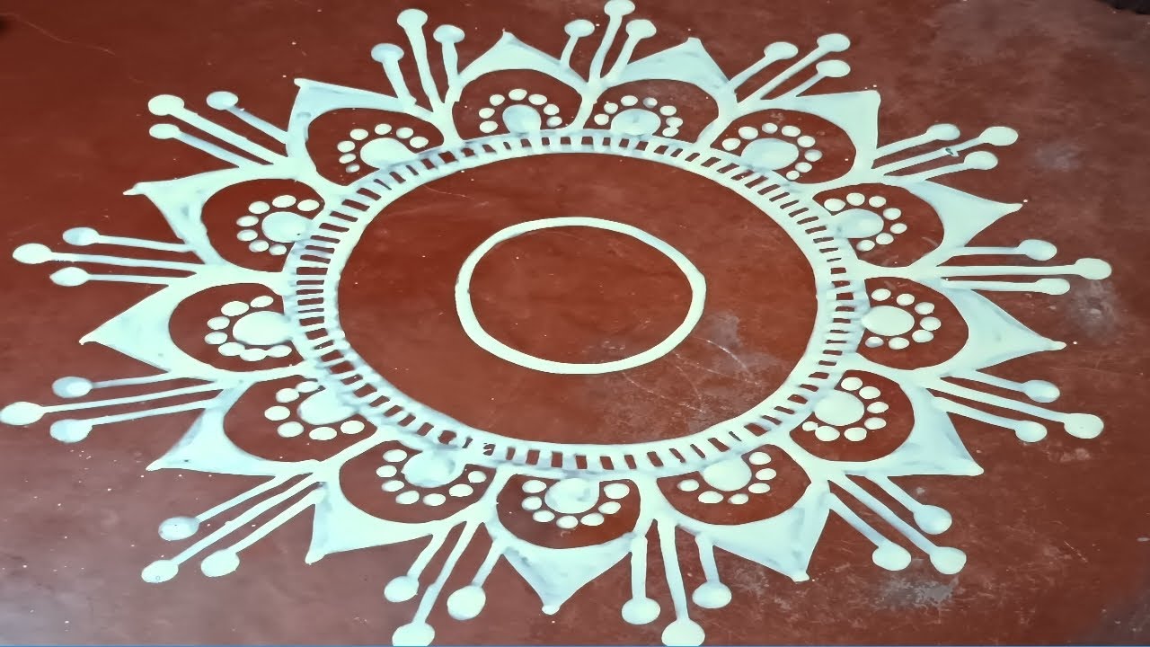 easy step by step flower round safe alpona drawing unique video