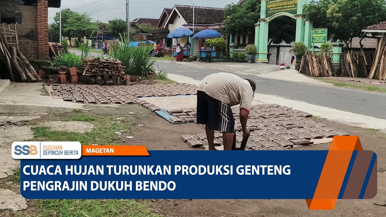 MAGETAN - Cuaca Hujan Turunkan Produksi Genteng Pengrajin Dukuh Bendo