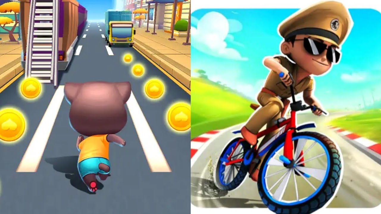 Cat Runner VS Little Singham Cycle Race Android New Update Gameplay 