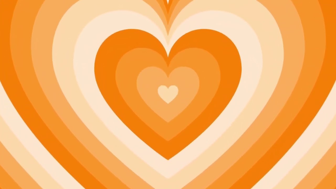 Orange Heart Background Screensaver Loop 1 Hour 1080p HD