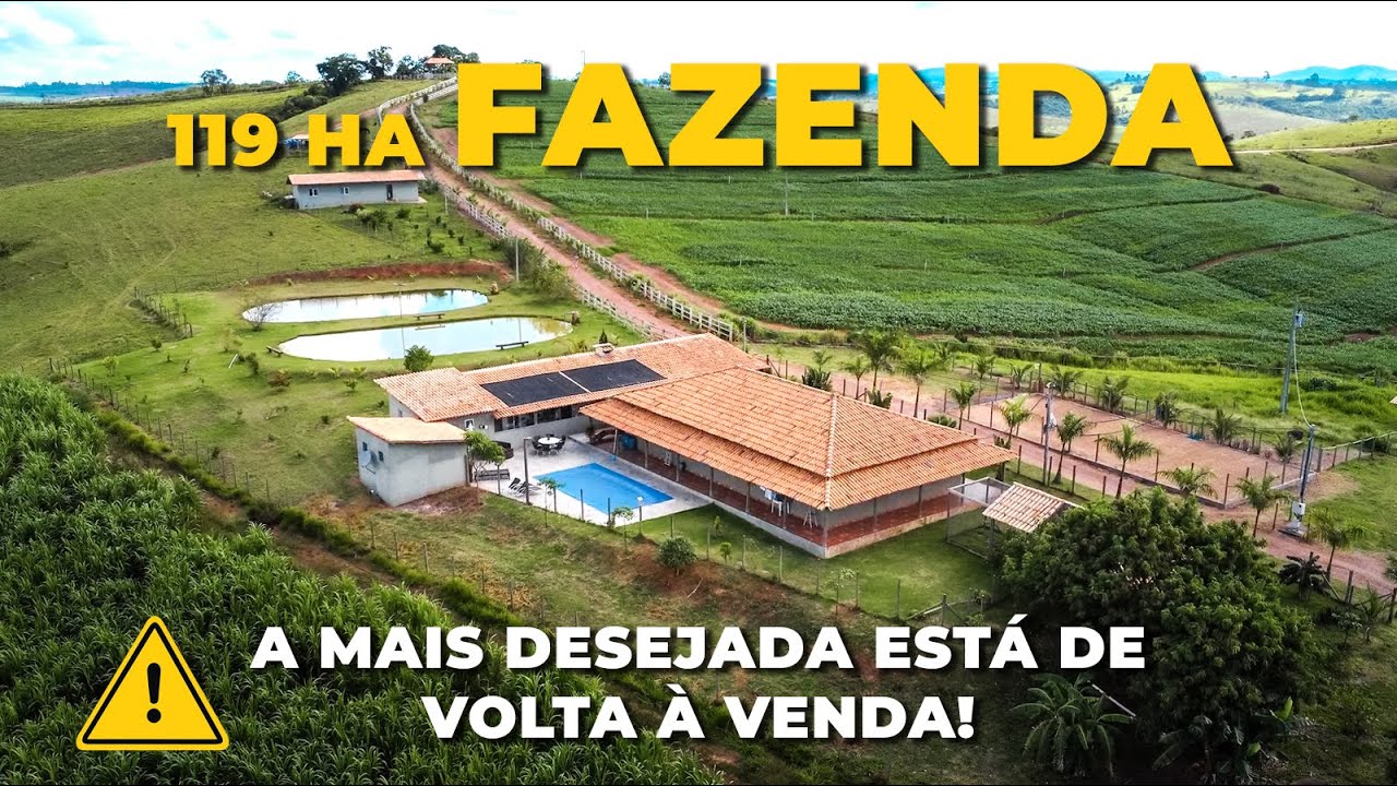 BELÍSSIMA FAZENDA 119 HECTARES, ÓTIMAS BENFEITORIAS, PORTEIRA FECHADA | R$ 4.000.000,00