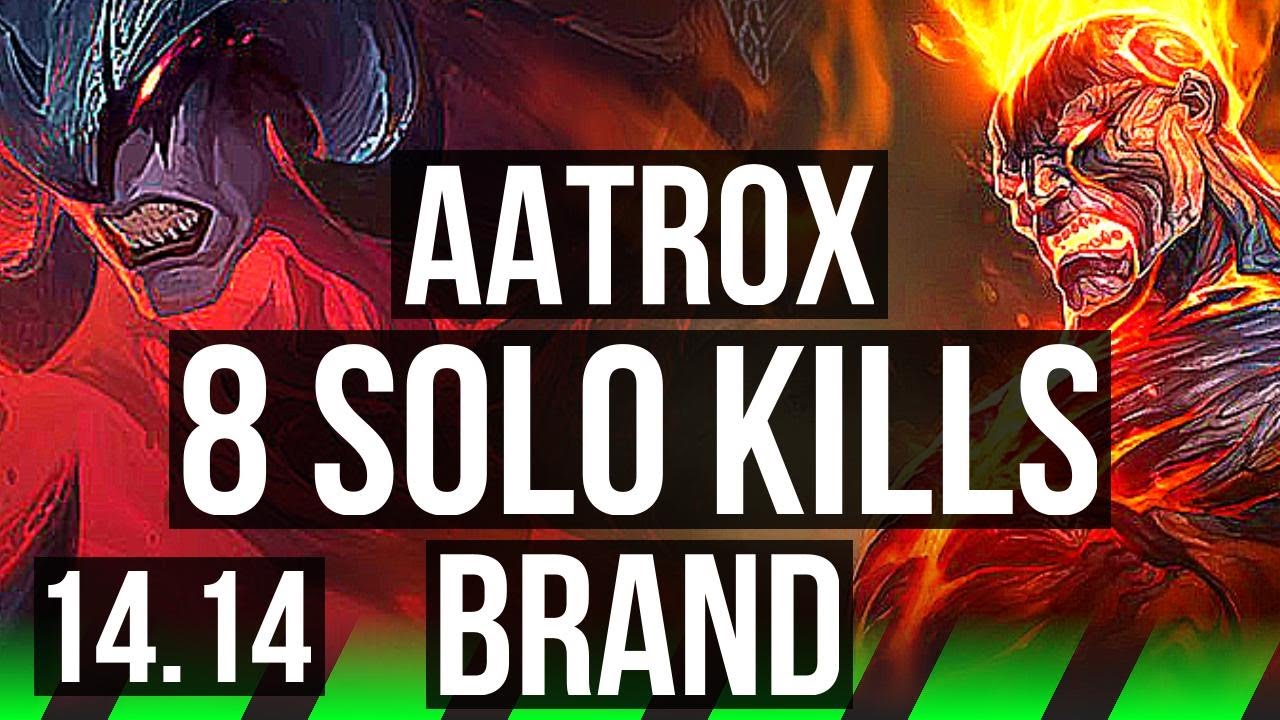 AATROX vs BRAND (JGL) | 8 solo kills, 54k DMG, 700+ games, Godlike, 18/5/8 | EUNE Master | 14.14