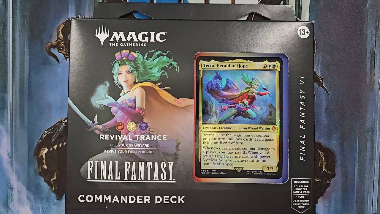 Final Fantasy Terra, Herald of Hope MTG Commander Deck Unboxing and Sleeving ASMR
