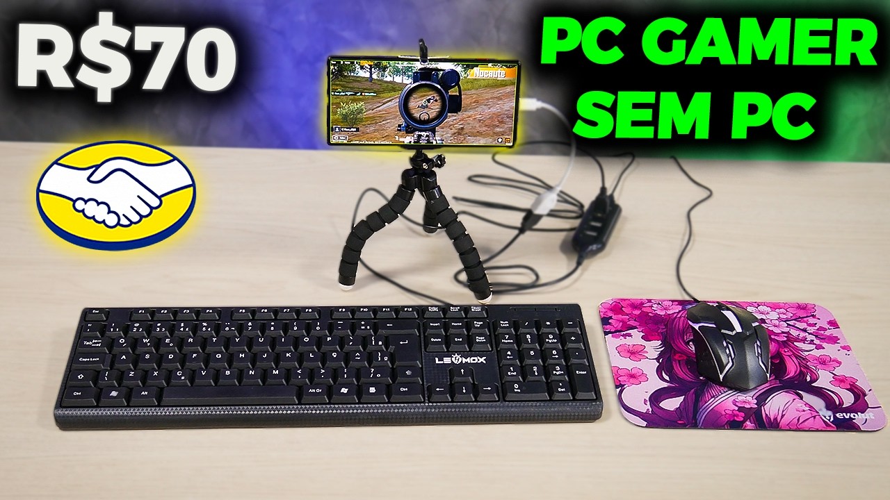 TRANSFORMEI UM CELULAR EM UM PC GAMER COM R$70! KIT MOBILADOR DO MERCADO LIVRE FUNCIONA?