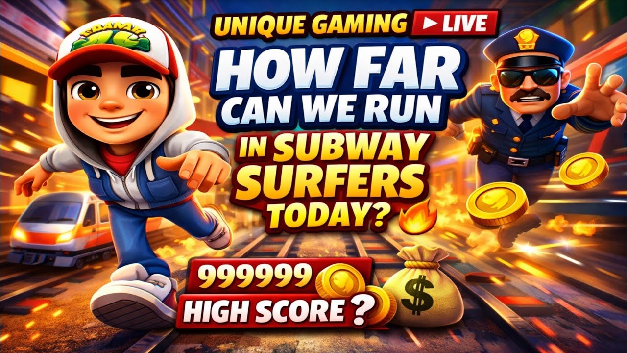 🔴 Unique Gaming LIVE | How Far Can We Run in Subway Surfers Today? 🚄🔥