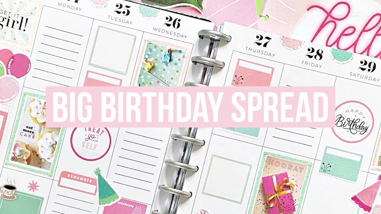 Plan With Me // Big Happy Planner // Birthday Spread for one of my Patrons! // Struggle Bus!