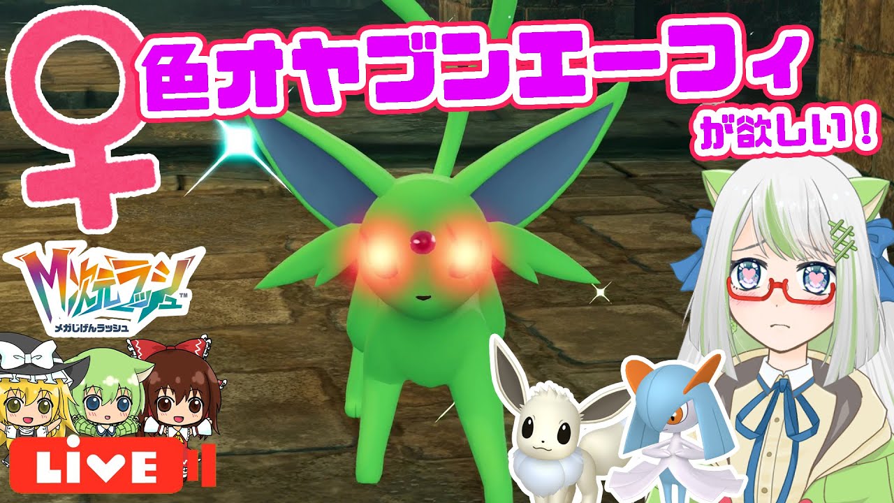 【♀縛り】ブイズでイチ推し！♀色オヤブンエーフィが欲しい！！！✨なんで２０番でオヤブンが出なかったんだろうか･･･【ポケモン実況】 #ポケモン #色違い