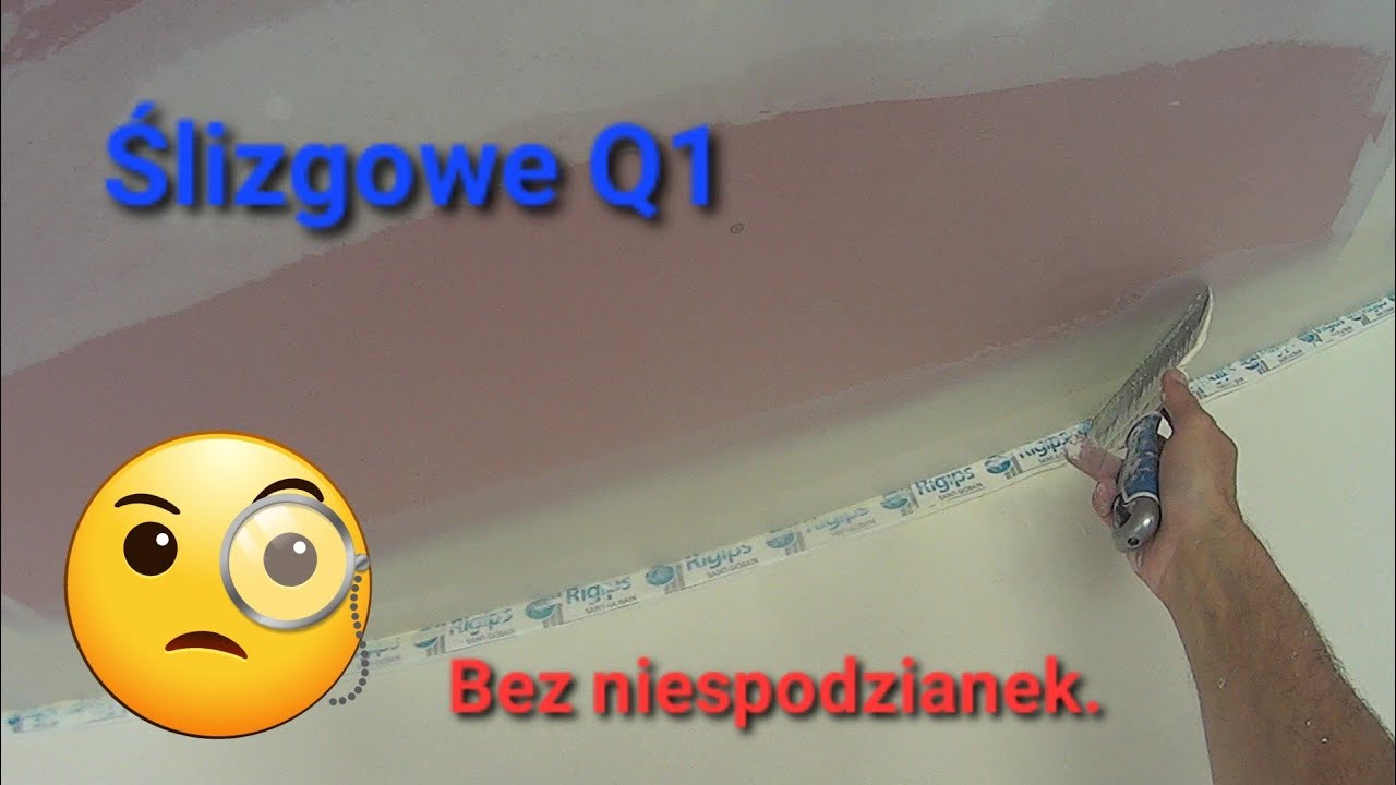 Spoinowanie płyt gipsowo-kartonowych. Ślizgowe w Q1 z taśmą zbrojącą.