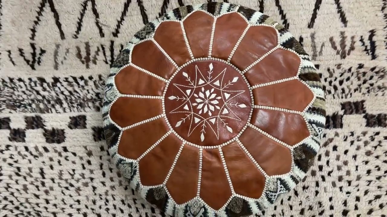 Kechart - Moroccan ottoman pouf, handmade pouf, traditional footstool