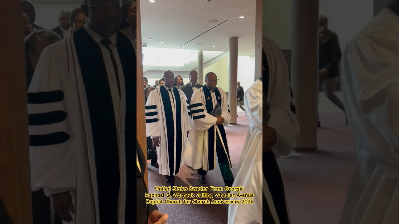 United States Senator From Georgia Raphael Warnock visiting Wheeler Avenue Baptist Church
