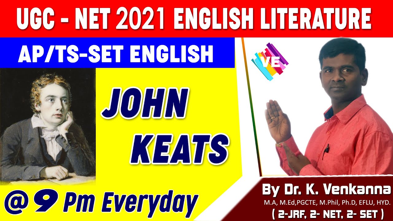 John Keats I ROMANTIC PERIOD I UGC-NET NTA ENGLISH I SET/JL/PL/DL-ENGLISH I VENKANNA ENGLISHGURU I