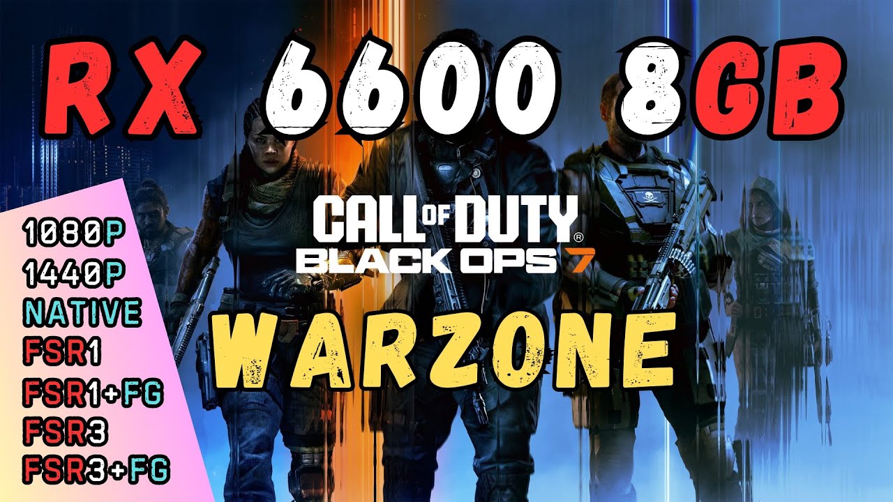 RX 6600 8GB | COD Warzone 1080p 1440p Test, Low Settings, Native/FSR1/FSR3/FG whit Ryzen 5 7600X