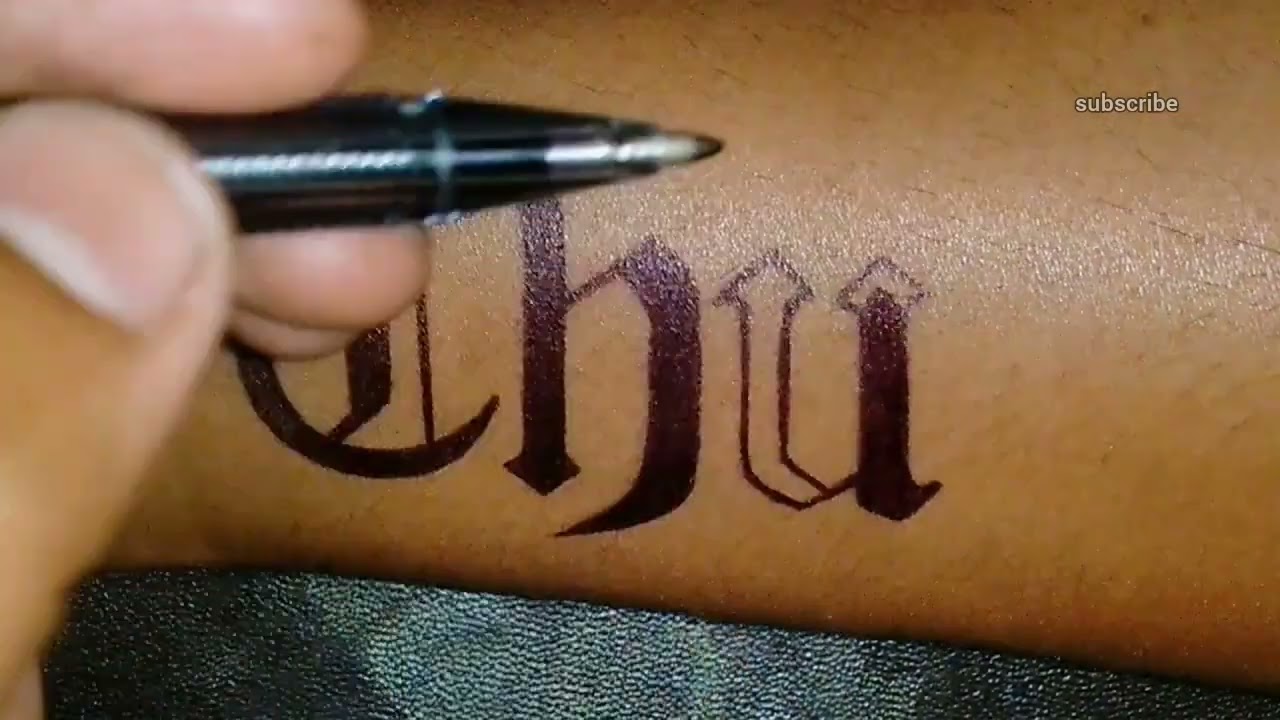 How To make THUG LIFE Tattoo design On Hand With Pen #tattoforfun #thuglife #tattoo #art #subscribe