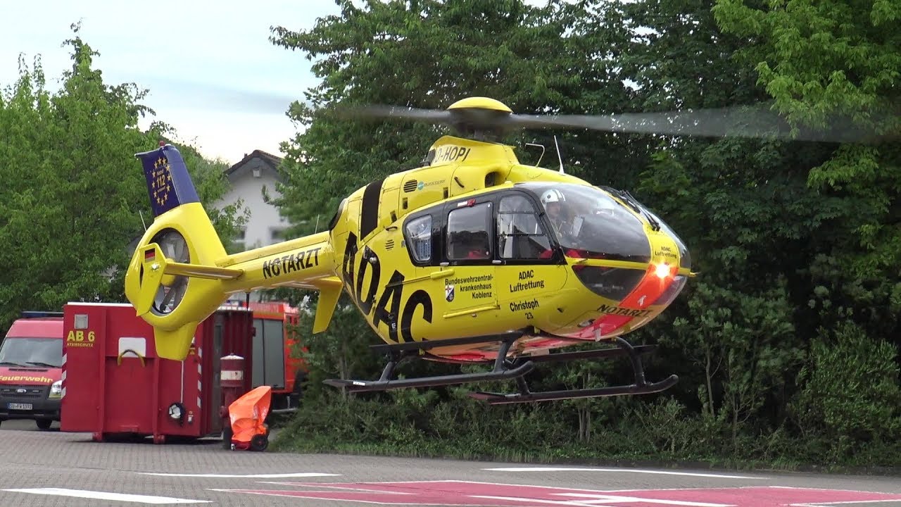RTH Christoph 23 Luftrettung ADAC/BW BWZK Koblenz startet an Feuerwache Siegburg am 11.06.19