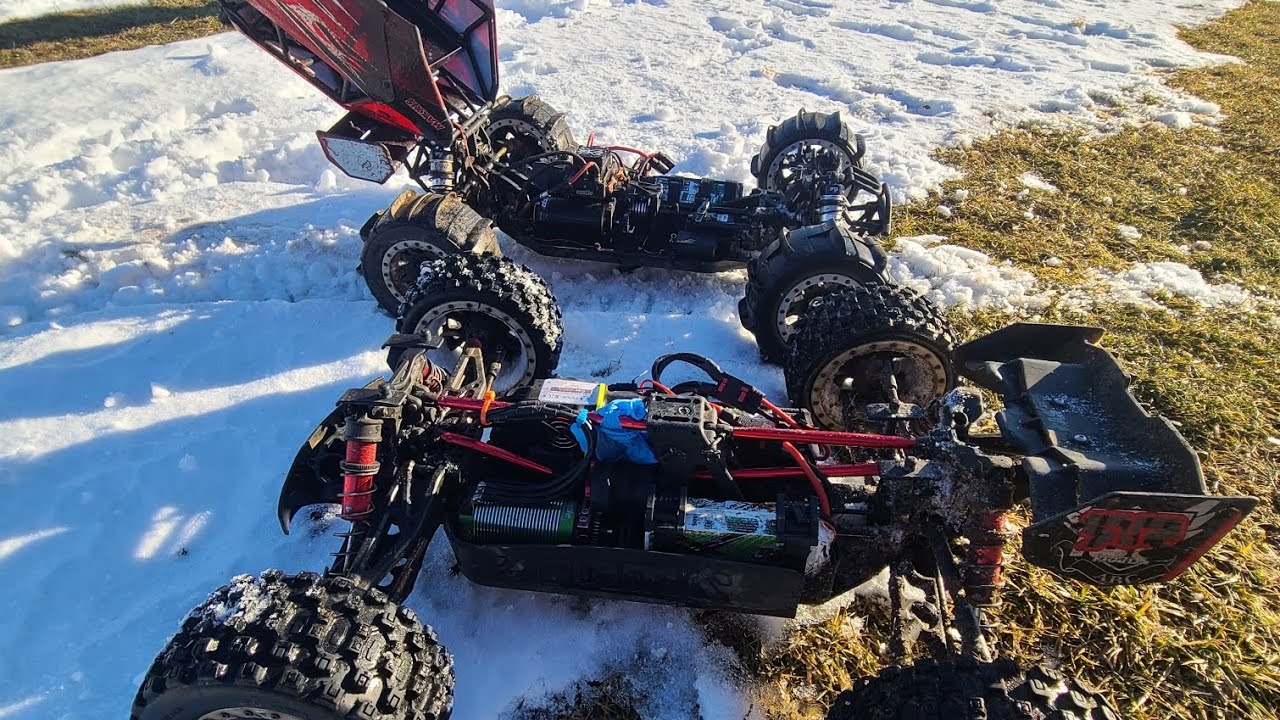 ARMMA KRATON 12S (NEW R-SNAKE ESC) 🥳TEST RUN | LOSI DBXLE 2.0 (CARLOS THE 🐆GETS HURT IN SNOW) |