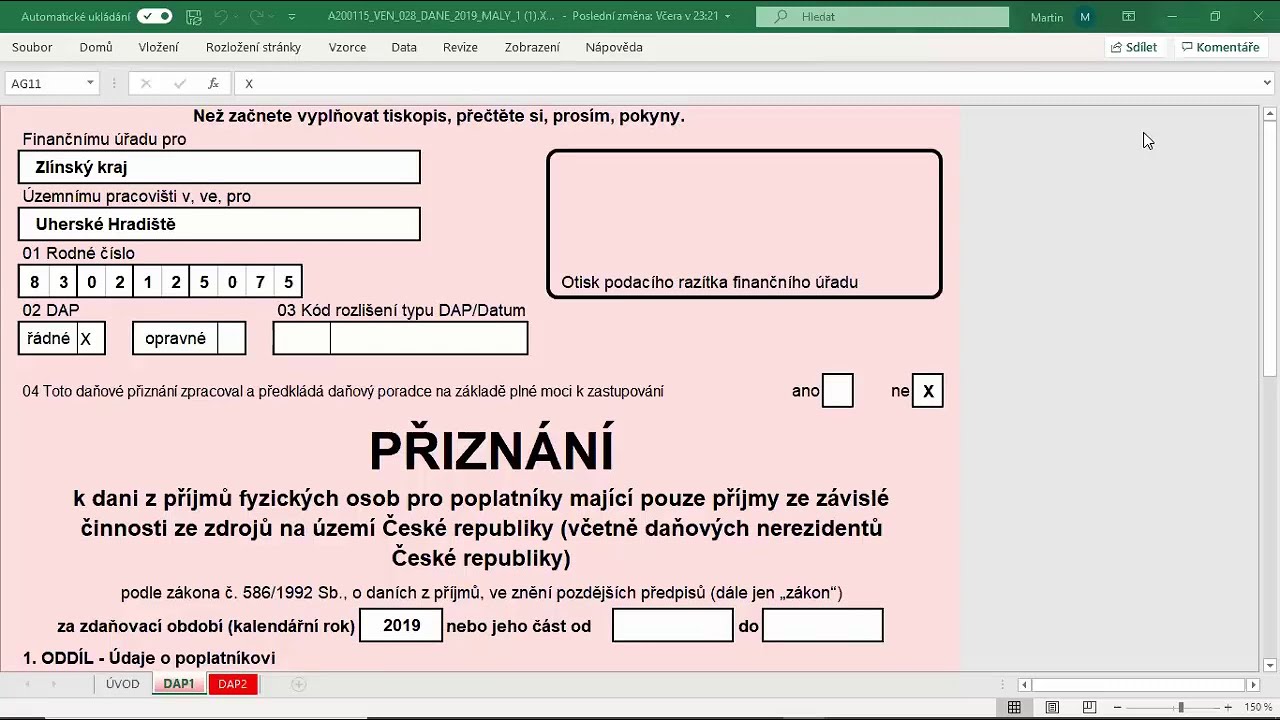 DANĚ ZAMĚSTNANEC