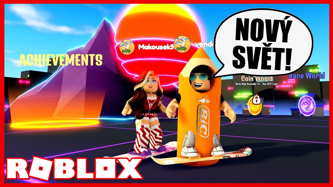 SNOWBOARDOVÁNÍ V NEONOVÉM SVĚTĚ?😅🏂 Roblox Snowboard Obby ❄ w/@Makousek