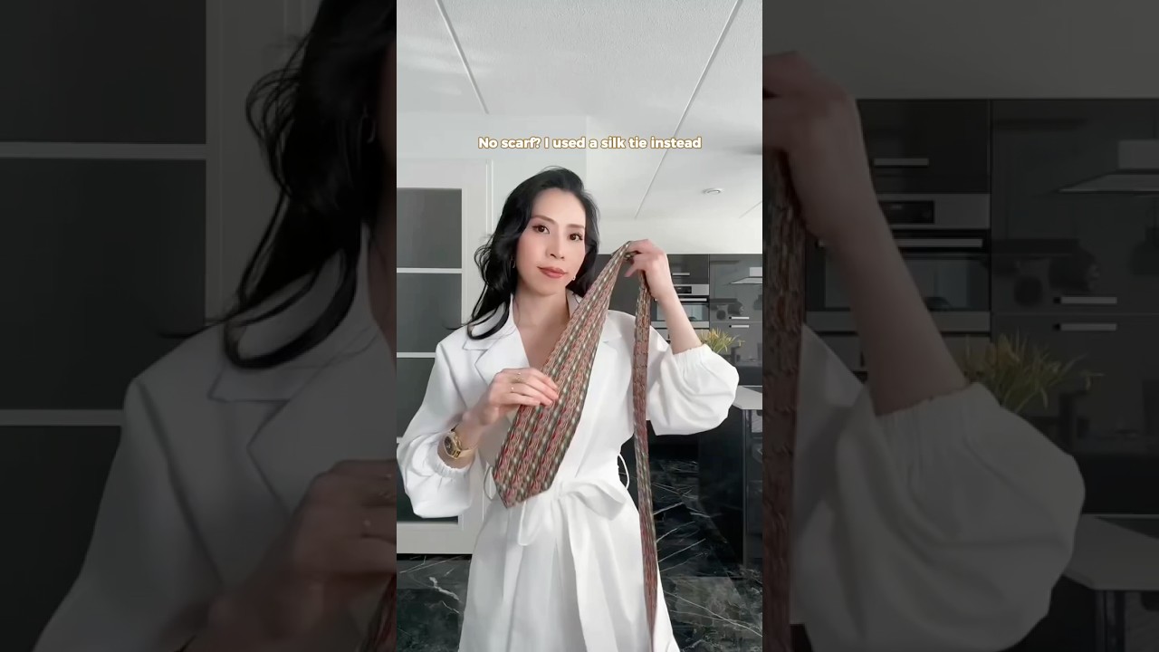 No scarf? I used a silk tie instead 🩷