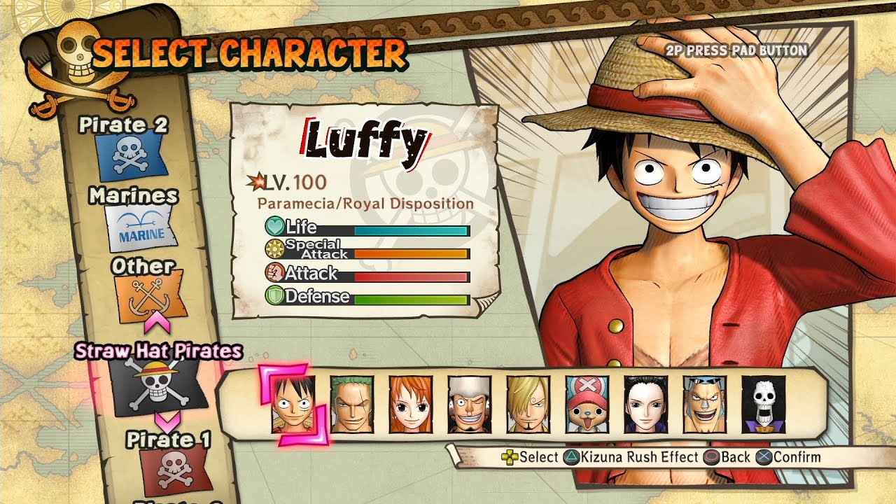 One Piece: Pirate Warriors 3 Все персонажи [PS4]