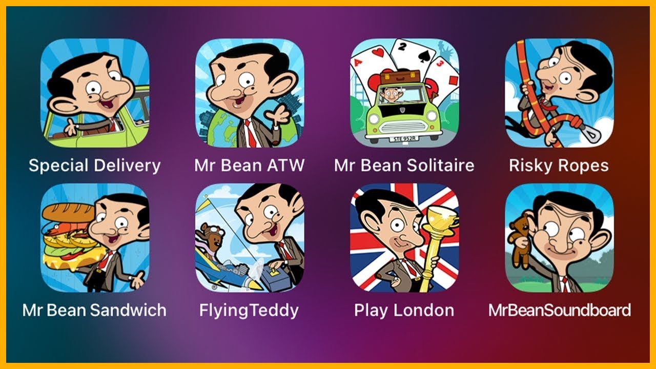 Mr Bean Special Delivery,Mr Bean ATW,Mr Bean Solitaire,Risky Ropes,Mr Bean Sandwich,Play London