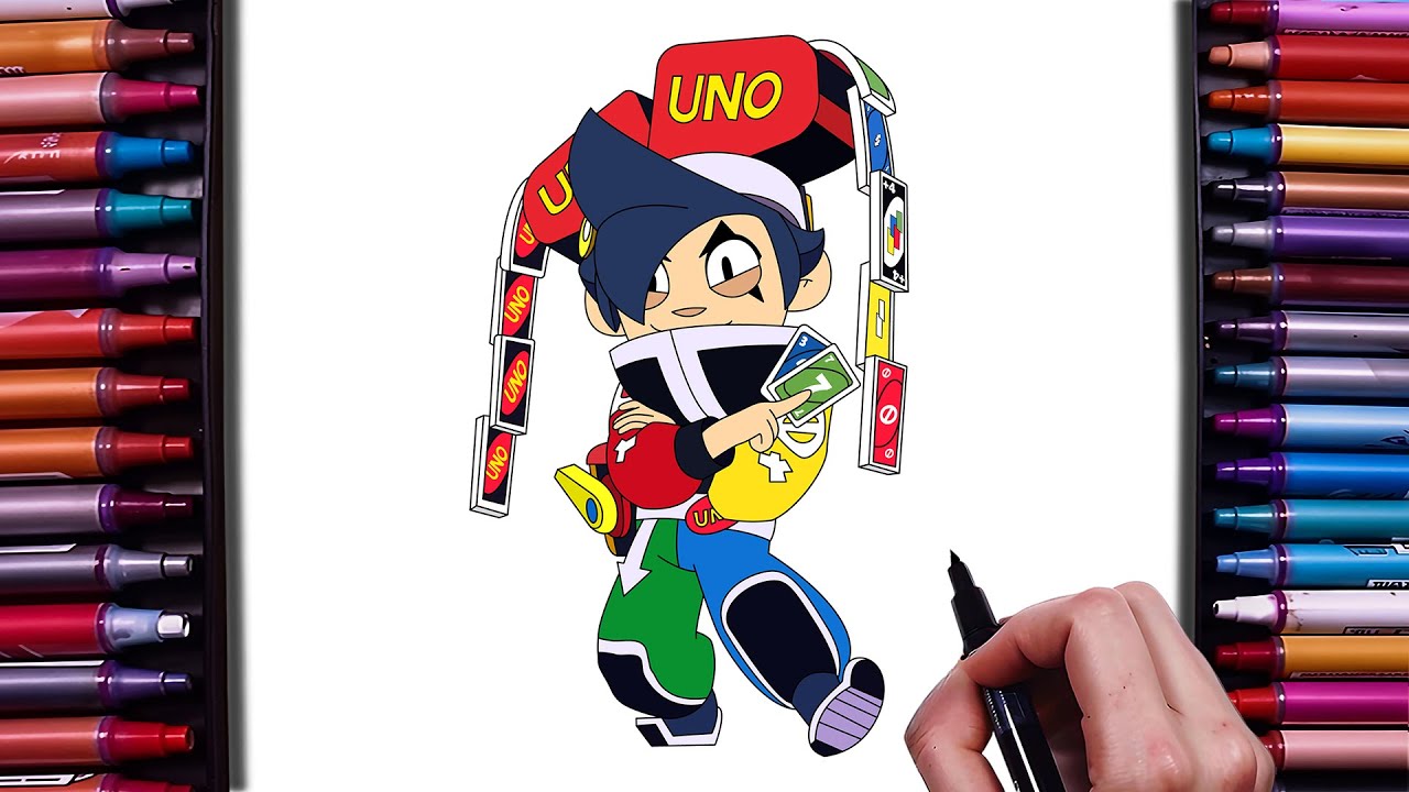 How to Draw UNO CHESTER From Brawl stars (UNO X Brawl Stars) | How to Draw Brawl Stars