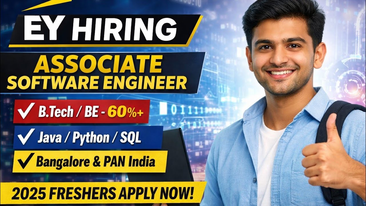 EY Hiring Freshers 2025 | Associate Software Engineer (DET) | Bangalore & PAN India