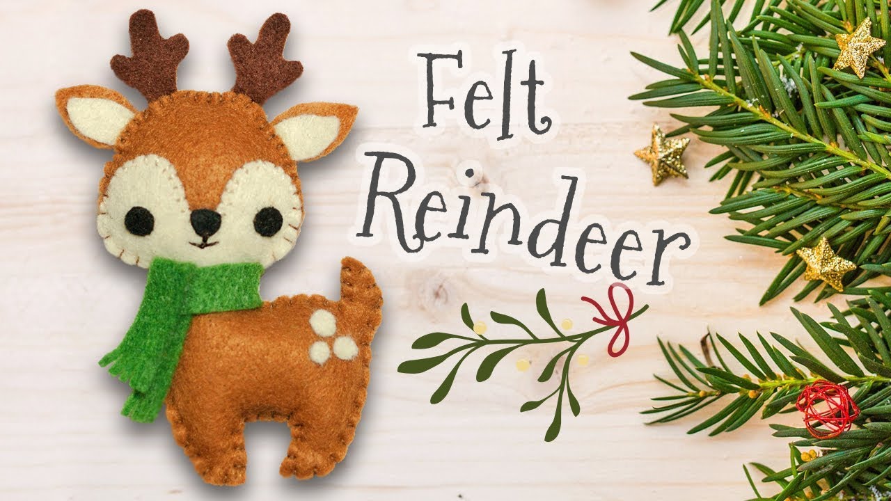 DIY Christmas Felt Reindeer (step by step tutorial)
