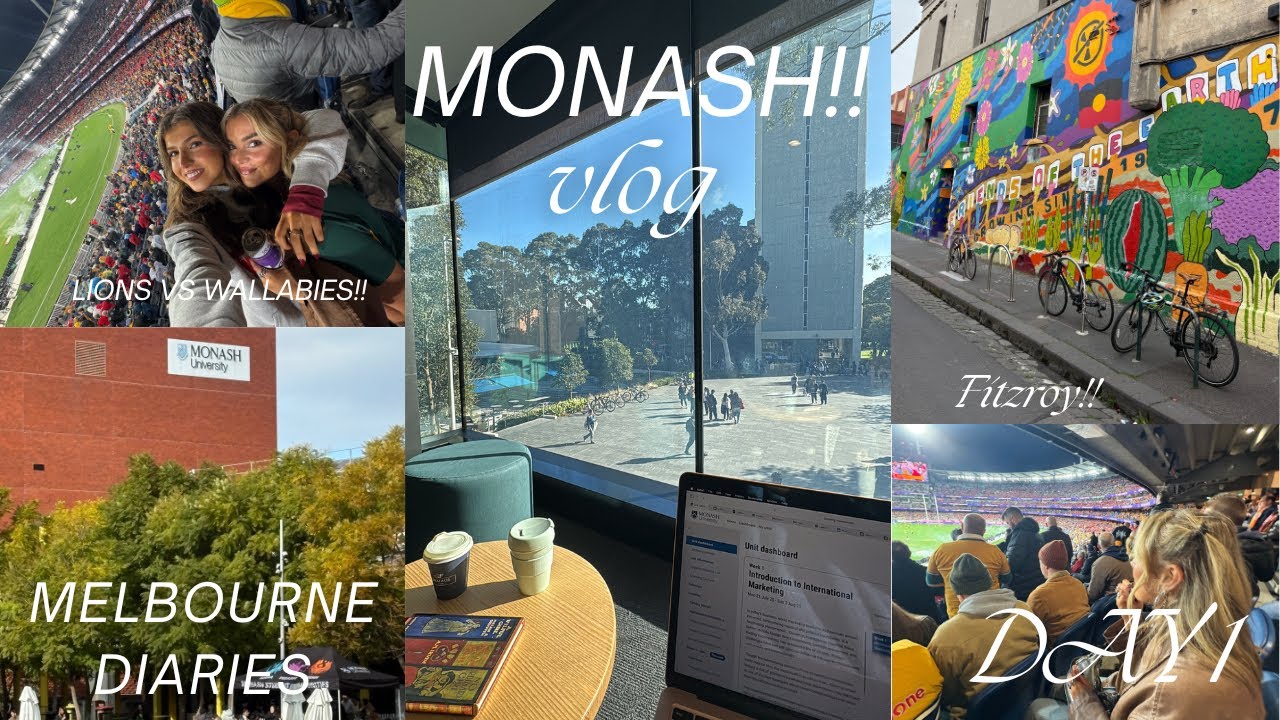 FIRST DAYS AT MONASH!!! 🎓 | Fitzroy & RUGBY AT THE MCG 🏉🦘🦁📚