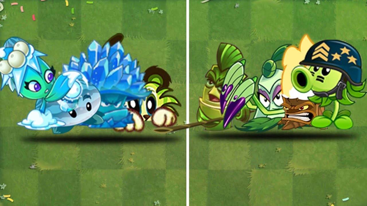 Team plant Ice shroom Vs Team plant Pokra - Who will win? - PvZ 2 Team 04 Plant