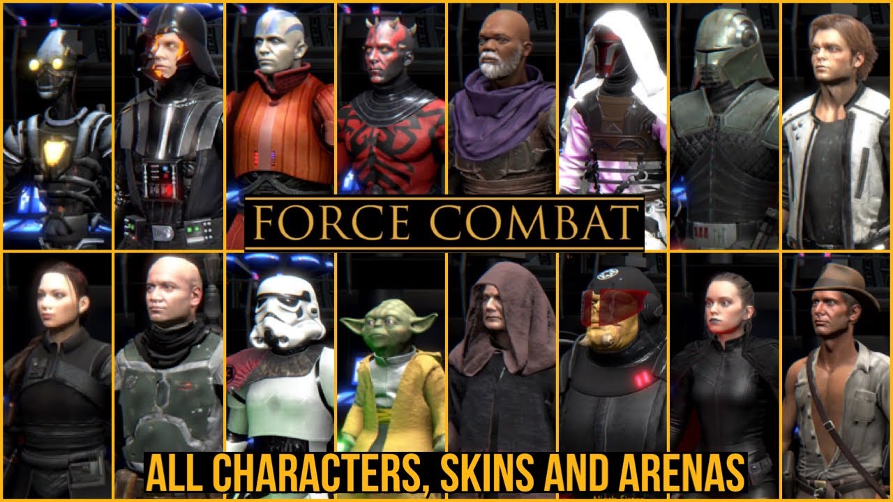 FORCE COMBAT ALL CHARACTERS, SKINS AND ARENAS