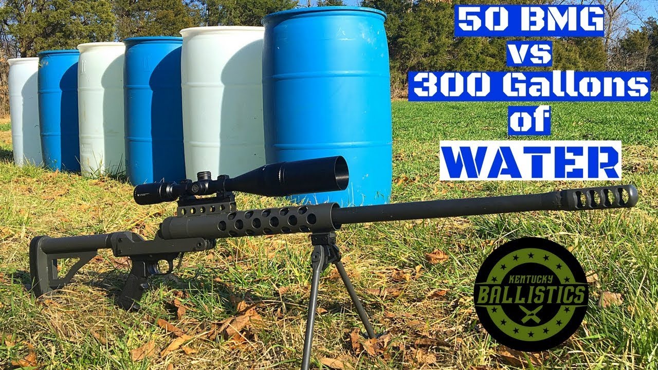50 BMG vs Barrels of Water (300 Gallons)