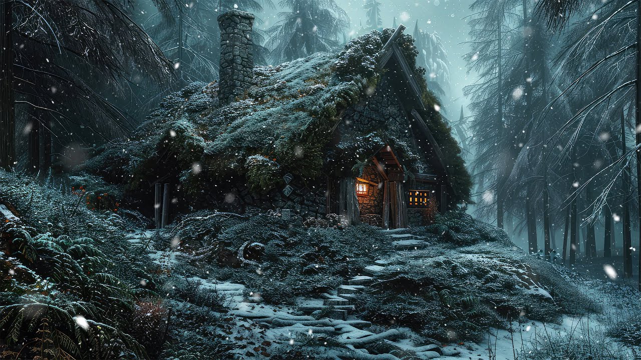The Mosslit Winterwood Cottage | Medieval Celtic Winter Ambience for Calm Energy & Gentle Focus