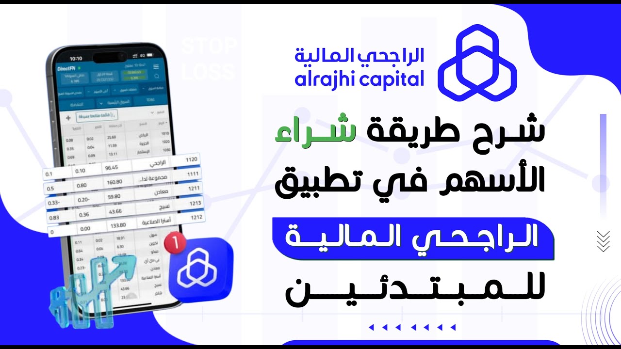 طريقة شراء الأسهم في تطبيق الراجحي المالية للمبتدئين | تداول الراجحي