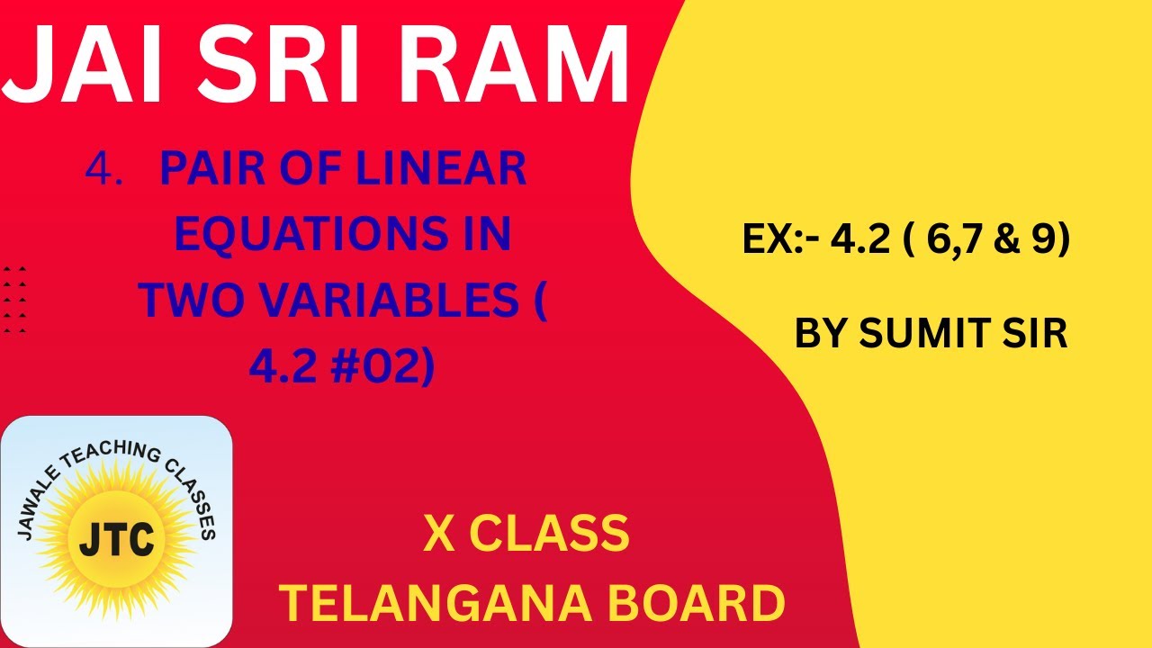 PAIR OF LINEAR EQUATIONS IN TWO VARIABLES ( 4.2 #02 )