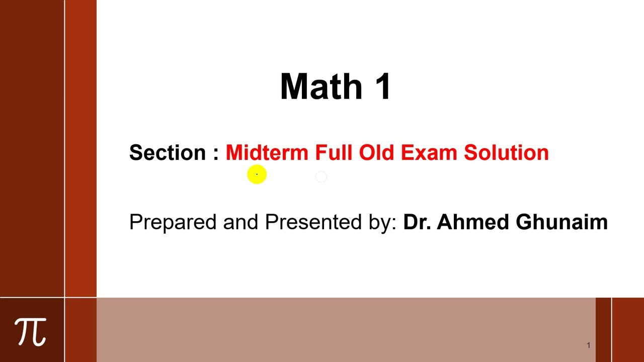 Midterm Exam Solution - Math021 (كلية الجبيل الصناعية)