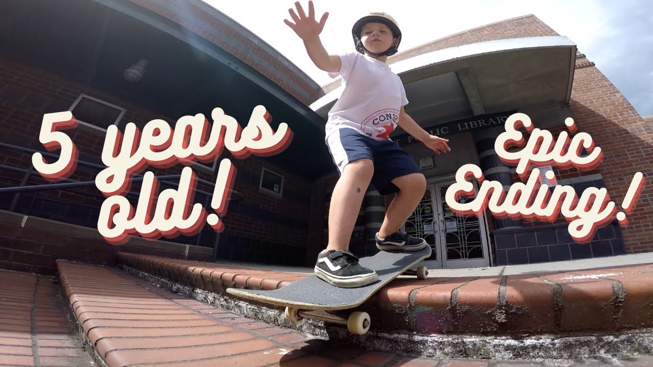 5 Year Old's First Street Skating Adventure... EPIC ENDING!