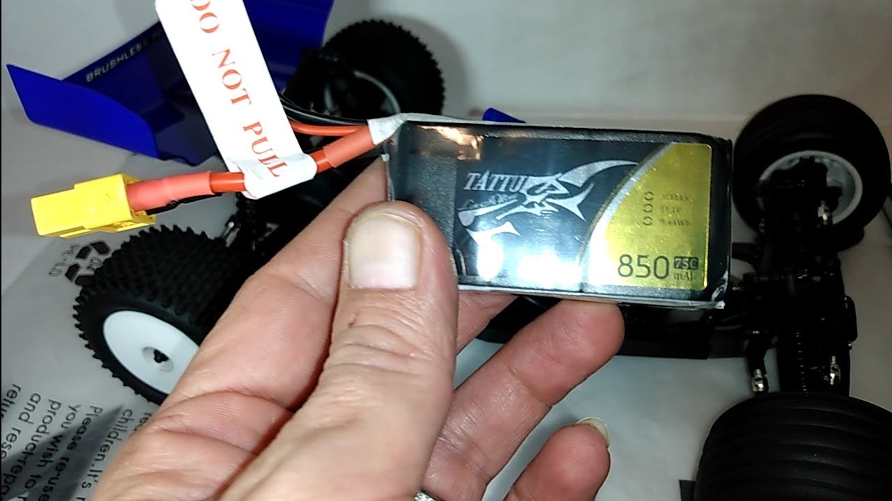 Quick Unboxing TATTU 3s 850mAh  75c Lipo Battery FITS IN LOSI MINI-B NO MODS