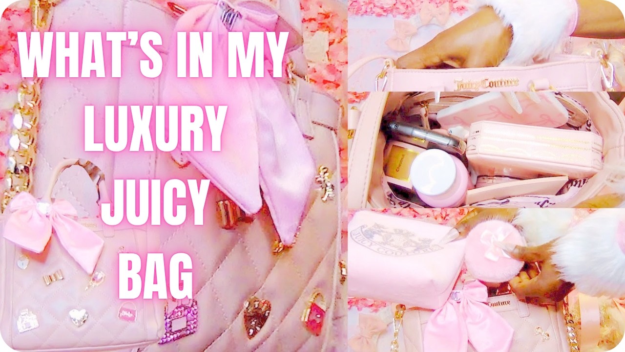 What's In My Luxury Coquette Juicy Bag? Pink Makeup Must-Haves! |🩷🩷🩷!!✨ Pro Makeup Pink Beauty🩷#pink