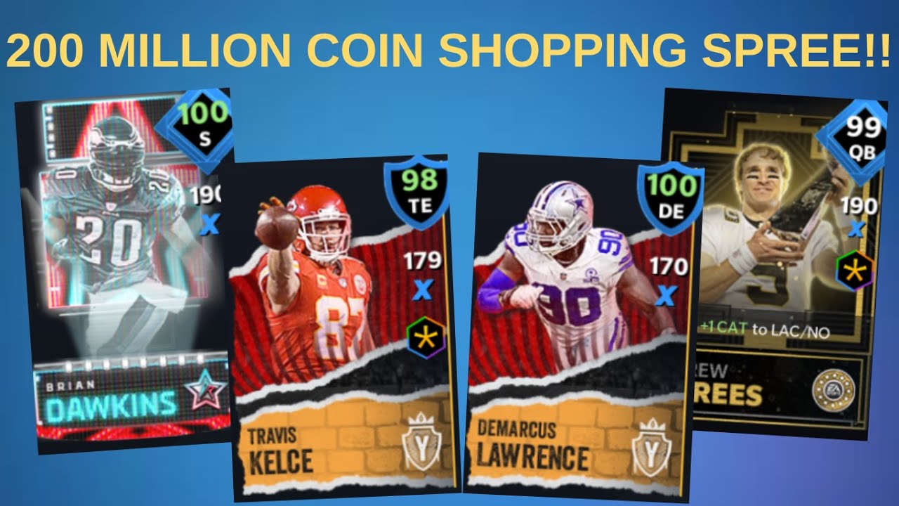 MADDEN MOBILE 21 200 MILLION COIN SHOPPING SPREE!!