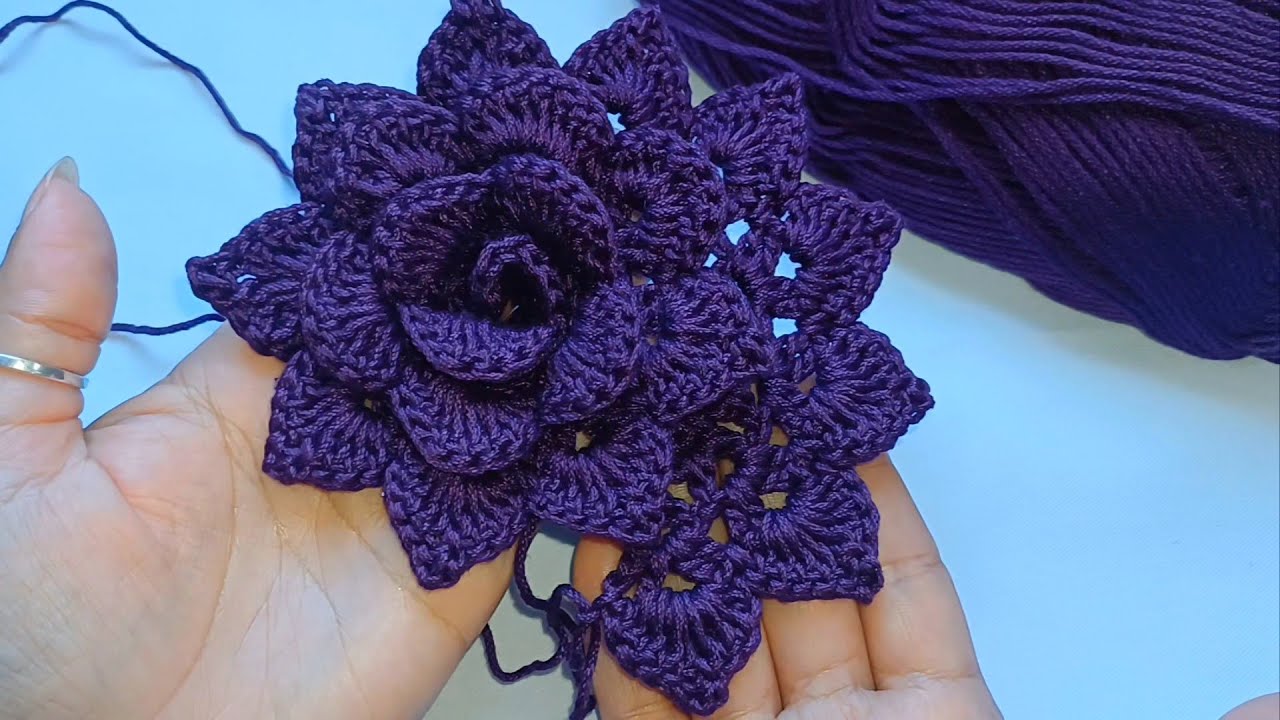 Como Hacer una ROSA a crochet Fácil y Rápido/ Tutorial Flor Crochet