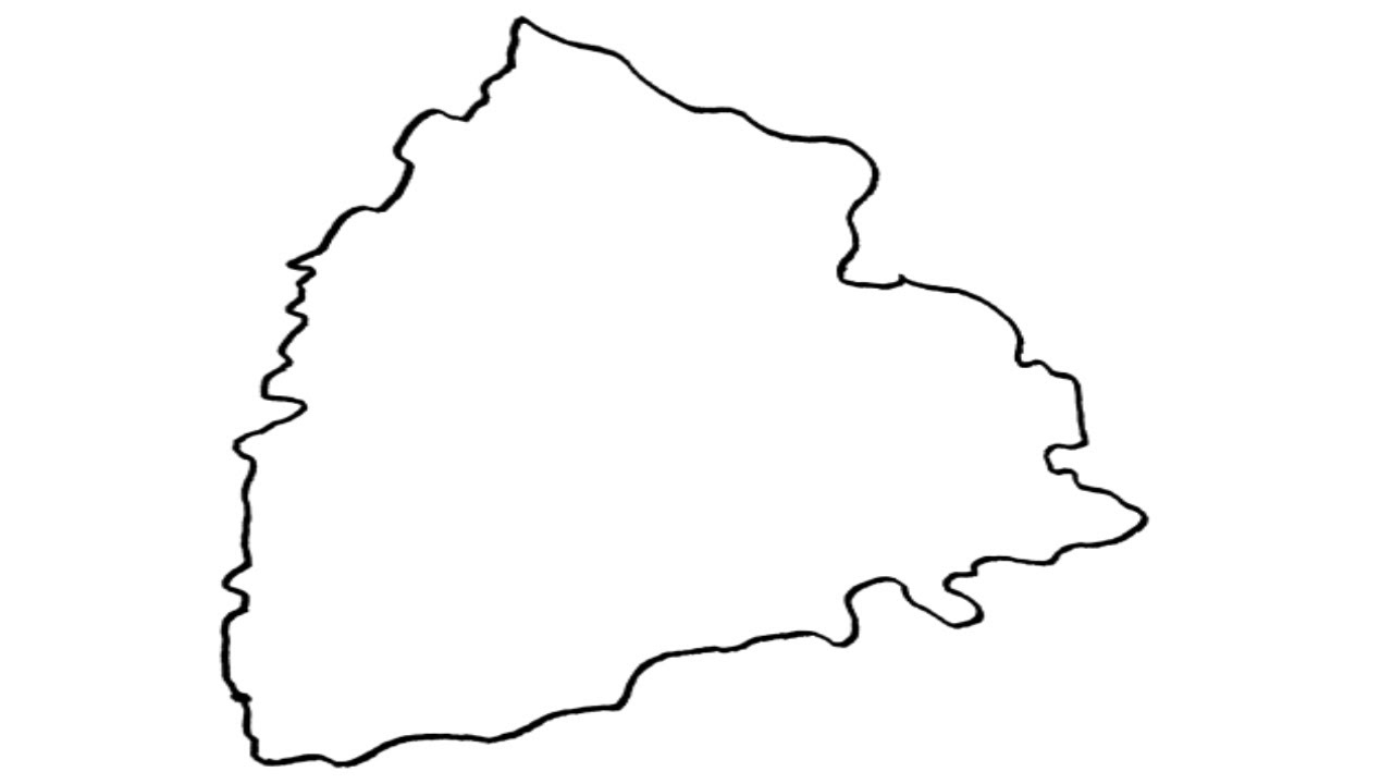How to Draw Telangana Outline Map | Easy Step by Step Drawing | State Map of India @XYZArts007