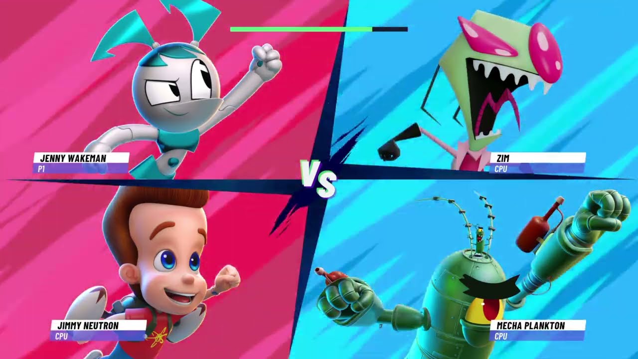 Nickelodeon All-Star Brawl 2| jenny wakeman and Jimmy neutron vs zim and mecha plankton