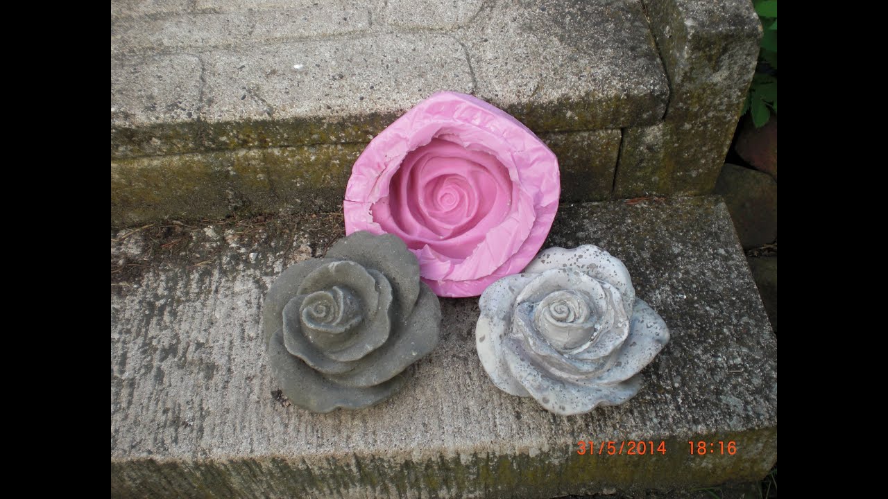 Gießform aus Silikon für eine große Rose aus Beton anfertigen - aus Fehlern lernt man