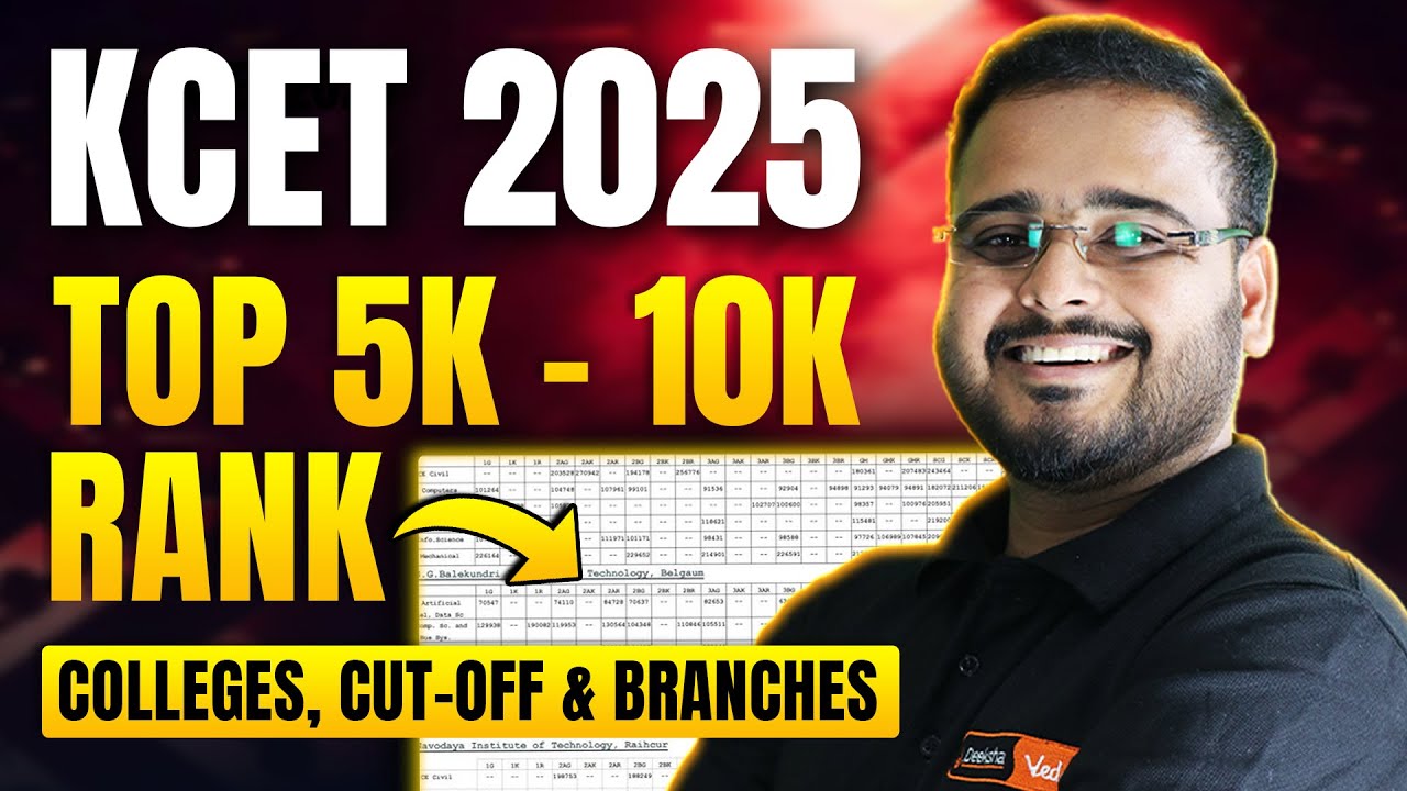 🏆 Best 9 Colleges for 5000 - 10,000 KCET Rank 🔥 | KCET 2025 Guidance 🎯