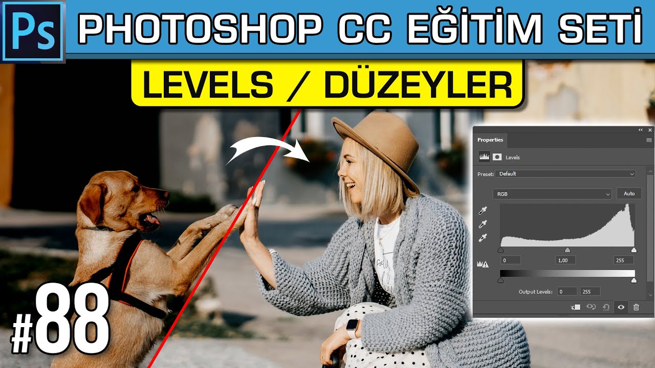 88: Photoshop Levels (Düzeyler) | Adjustment Layer Nasıl Kullanılır? Photoshop Dersleri Eğitim Seti