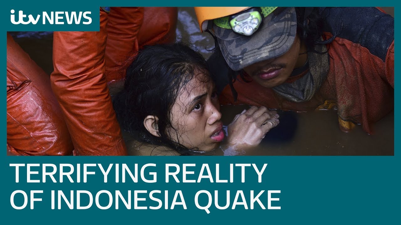 'Hundreds buried in mud' after Indonesia's deadly earthquake | ITV News