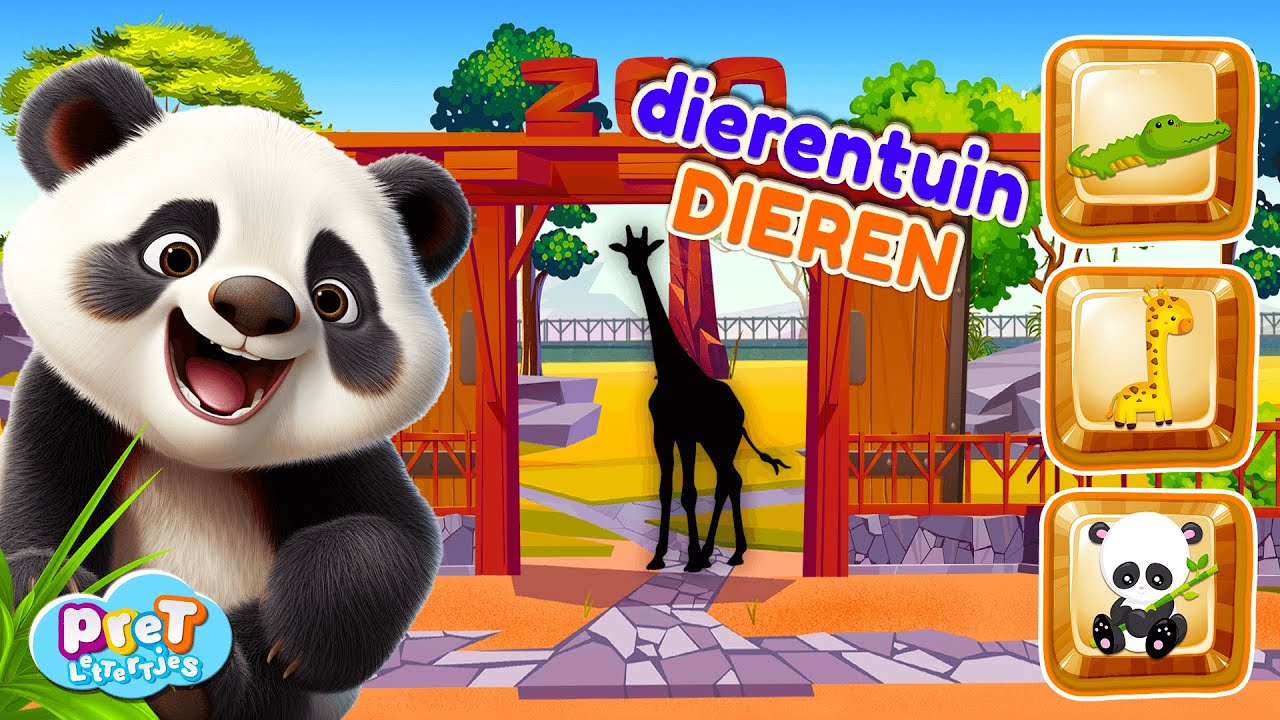Dierentuin Dierengeluiden met Pretlettertjes • Wie Zit Daar Verstopt?