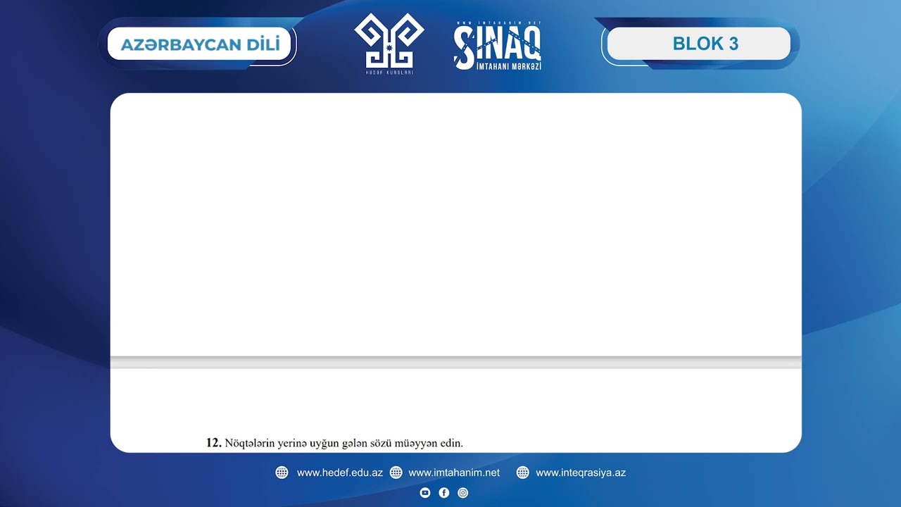 Hədəf. Sınaq. Azərbaycan dili. 9-ci sinif. 22.01.2023